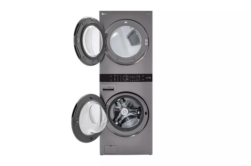 LG  Single Unit Front Load Washtower™ With Center Control™ 4.5 Cu. Ft. Washer And 7.4 Cu. Ft. Electric Dryer - Graphite Steel (WKE100HVA)