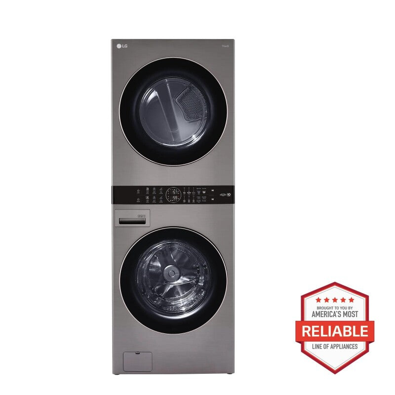 LG  Single Unit Front Load Washtower™ With Center Control™ 4.5 Cu. Ft. Washer And 7.4 Cu. Ft. Gas Dryer - Graphite Steel (WKG101HVA)