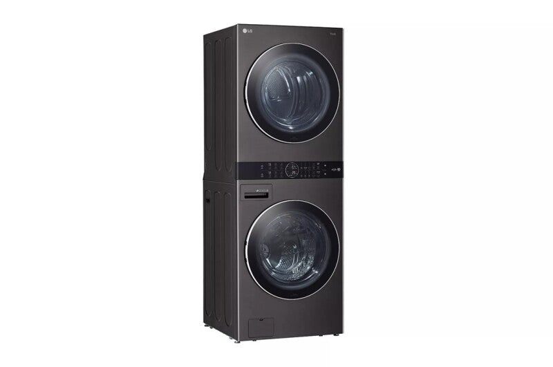 LG  Single Unit Front Load Washtower™ With Center Control™ 4.5 Cu. Ft. Washer And 7.4 Cu. Ft. Gas Dryer - Black Steel (WKGX201HBA)