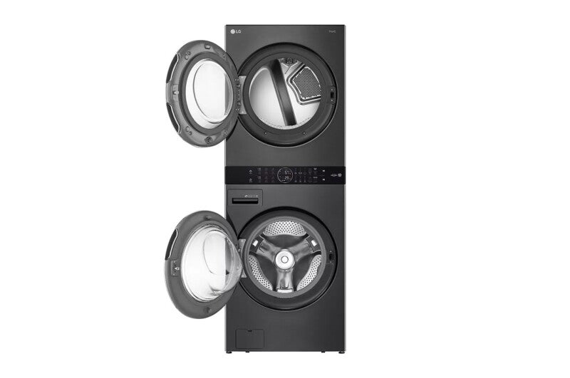 LG  Single Unit Front Load Washtower™ With Center Control™ 4.5 Cu. Ft. Washer And 7.4 Cu. Ft. Gas Dryer - Black Steel (WKGX201HBA)