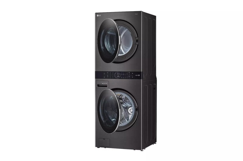 LG  Single Unit Front Load Washtower™ With Center Control™ 4.5 Cu. Ft. Washer And 7.4 Cu. Ft. Gas Dryer - Black Steel (WKGX201HBA)