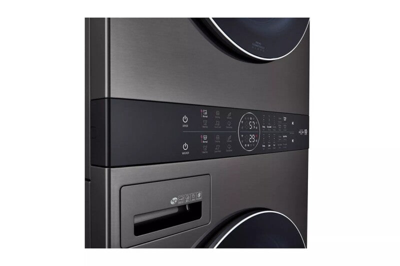 LG  Single Unit Front Load Washtower™ With Center Control™ 4.5 Cu. Ft. Washer And 7.4 Cu. Ft. Gas Dryer - Black Steel (WKGX201HBA)