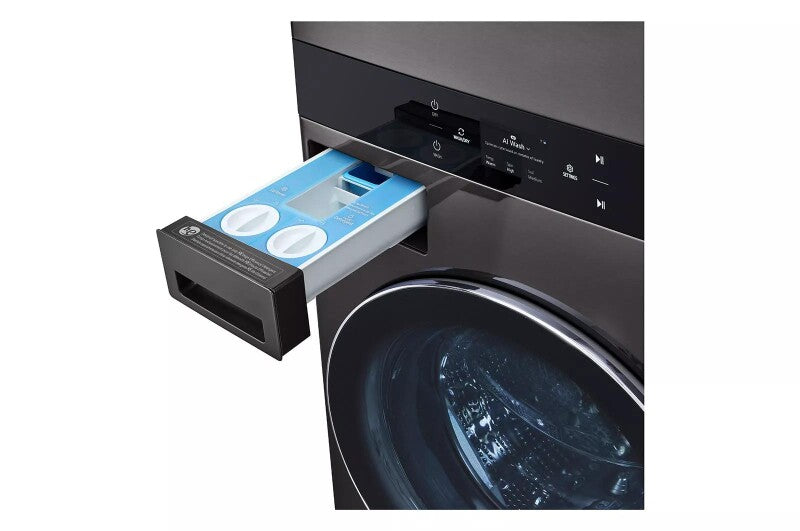 LG  Single Unit Front Load Washtower™ With Center Control® 5.0 Cu. Ft. Washer & 7.4 Cu. Ft. Gas Dryer - Black Steel (WKGX301HBA)
