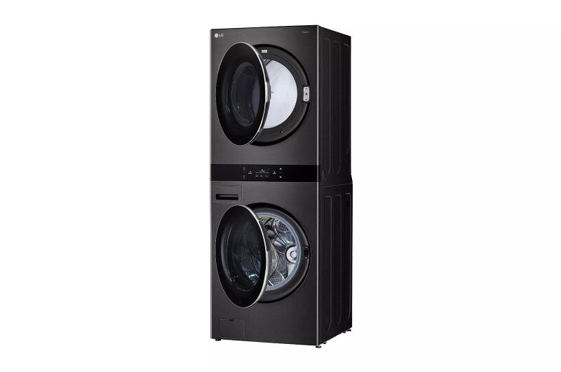 LG  Single Unit Front Load Washtower™ With Center Control® 5.0 Cu. Ft. Washer & 7.4 Cu. Ft. Gas Dryer - Black Steel (WKGX301HBA)