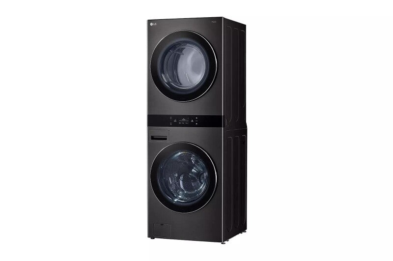 LG  Single Unit Front Load Washtower™ With Center Control® 5.0 Cu. Ft. Washer & 7.4 Cu. Ft. Gas Dryer - Black Steel (WKGX301HBA)