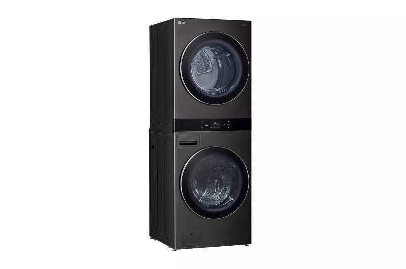 LG  Single Unit Front Load Washtower™ With Center Control® 5.0 Cu. Ft. Washer & 7.4 Cu. Ft. Gas Dryer - Black Steel (WKGX301HBA)