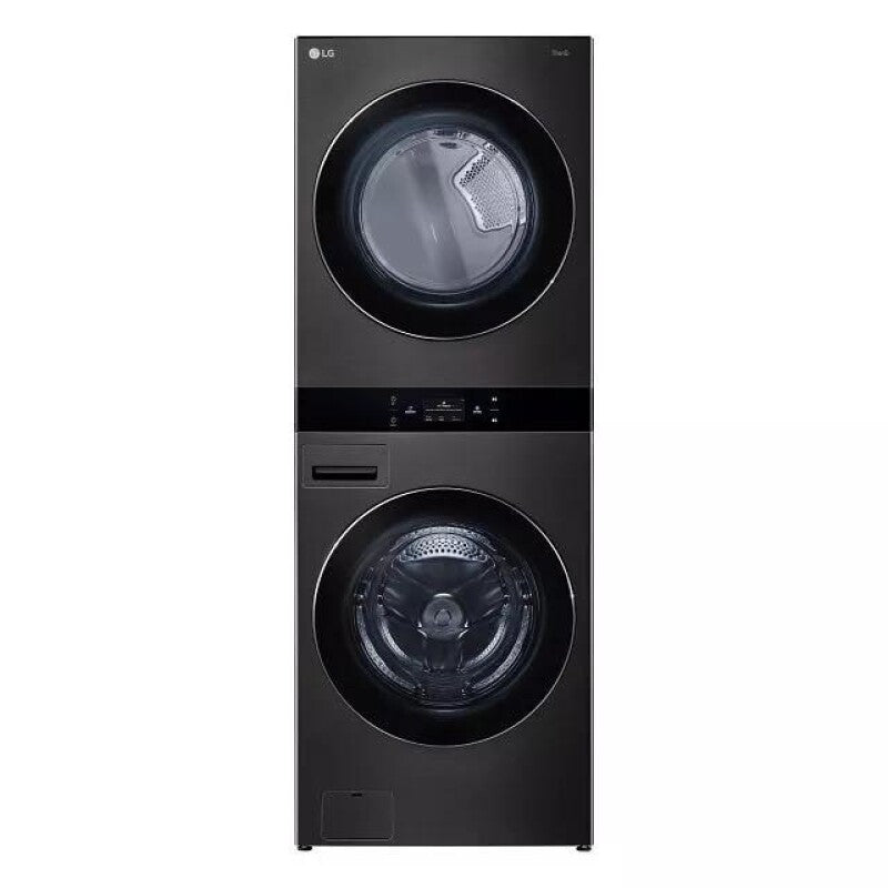 LG  Single Unit Front Load Washtower™ With Center Control® 5.0 Cu. Ft. Washer & 7.4 Cu. Ft. Gas Dryer - Black Steel (WKGX301HBA)