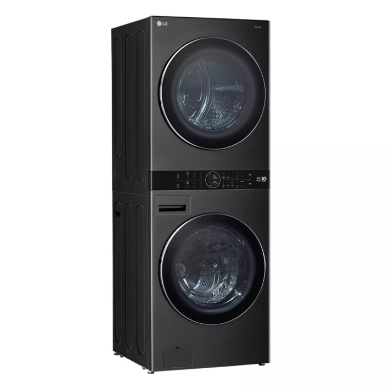 LG  Single Unit Washtower™ With Center Control™ 5.0 Cu. Ft. Front Load Washer And 7.8 Cu. Ft. Electric Ventless Heat Pump Dryer - Black Steel (WKHC252HBA)