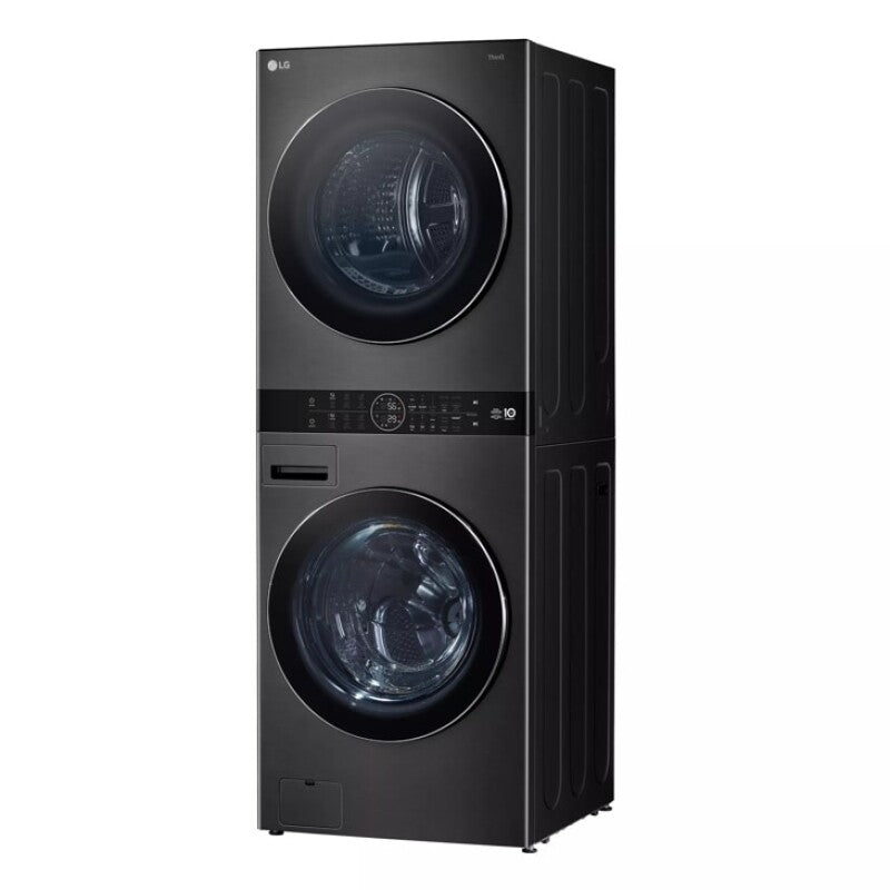 LG  Single Unit Washtower™ With Center Control™ 5.0 Cu. Ft. Front Load Washer And 7.8 Cu. Ft. Electric Ventless Heat Pump Dryer - Black Steel (WKHC252HBA)