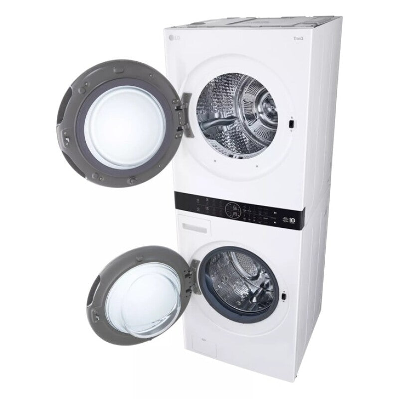 LG  Single Unit Washtower™ With Center Control™ 5.0 Cu. Ft. Front Load Washer And 7.8 Cu. Ft. Electric Ventless Heat Pump Dryer - White (WKHC252HWA)