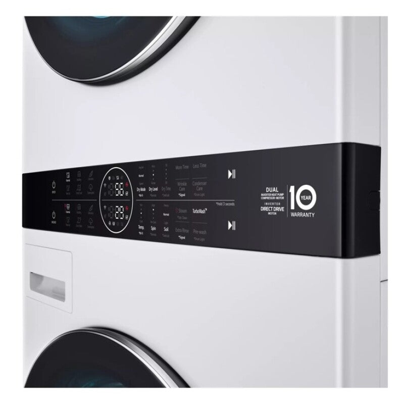 LG  Single Unit Washtower™ With Center Control™ 5.0 Cu. Ft. Front Load Washer And 7.8 Cu. Ft. Electric Ventless Heat Pump Dryer - White (WKHC252HWA)
