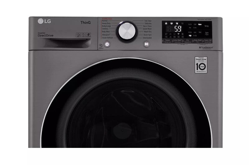 LG  2.4 Cu. Ft. Smart Wi-fi Enabled Compact Front Load All-in-one Washer/dryer Combo With Built-in Intelligence - Graphite Steel (WM3555HVA)