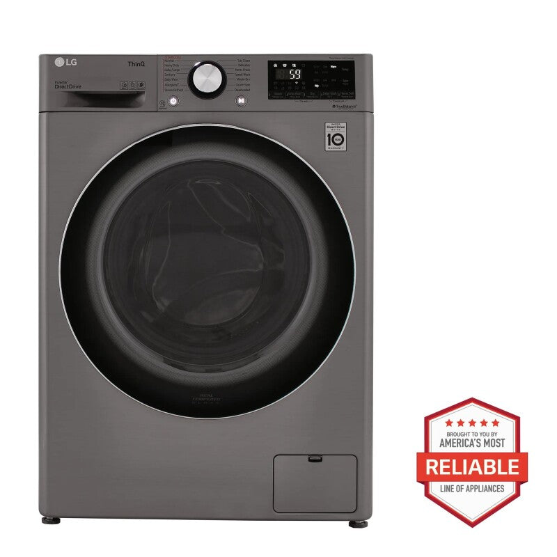LG  2.4 Cu. Ft. Smart Wi-fi Enabled Compact Front Load All-in-one Washer/dryer Combo With Built-in Intelligence - Graphite Steel (WM3555HVA)