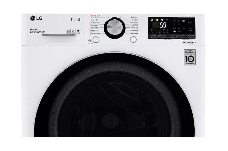 LG  2.4 Cu. Ft. Smart Wi-fi Enabled Compact Front Load All-in-one Washer/dryer Combo With Built-in Intelligence - White (WM3555HWA)
