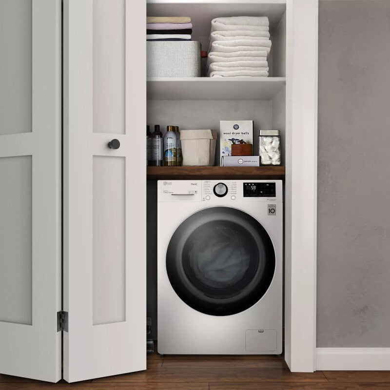 LG  2.4 Cu. Ft. Smart Wi-fi Enabled Compact Front Load All-in-one Washer/dryer Combo With Built-in Intelligence - White (WM3555HWA)