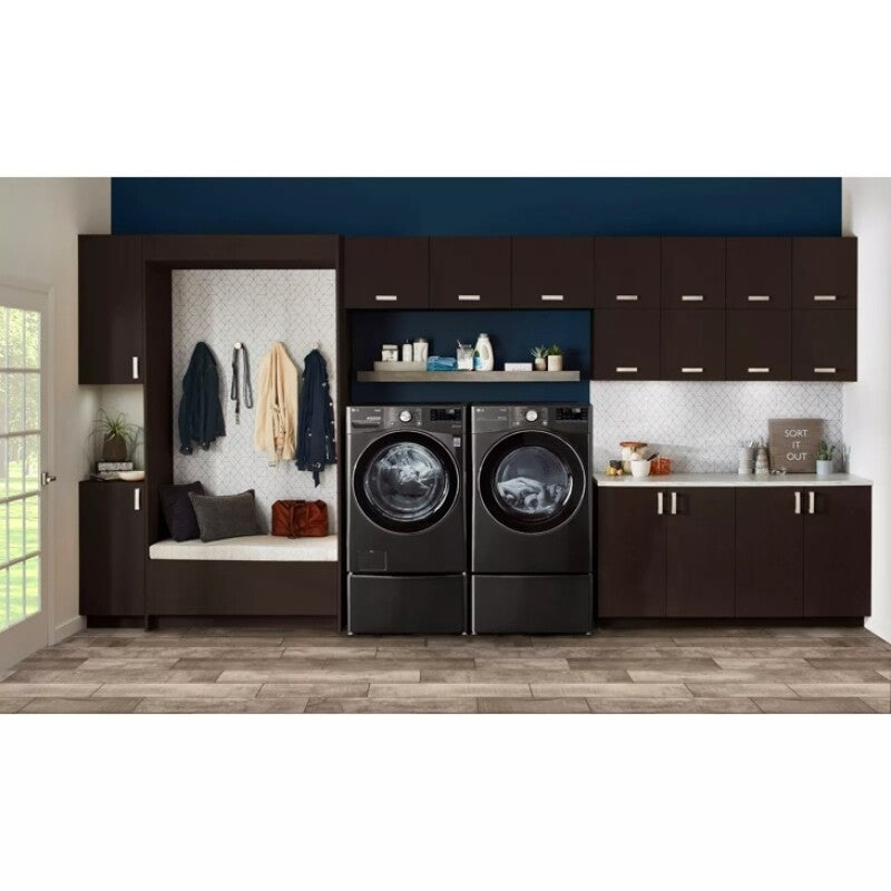 LG  5.0 Cu. Ft. Mega Capacity Smart Wi-fi Enabled Front Load Washer With Turbowash™ 360° And Built-in Intelligence - Black Steel (WM4200HBA)