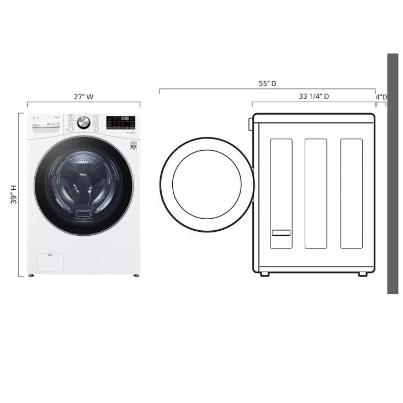 LG  5.0 Cu. Ft. Mega Capacity Smart Wi-fi Enabled Front Load Washer With Turbowash™ 360° And Built-in Intelligence - White (WM4200HWA)
