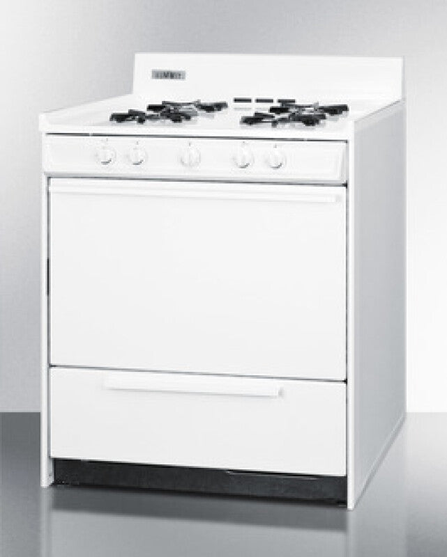 SUMMIT  30" Wide Gas Range - White (WNM210P)