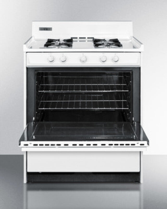 SUMMIT  30" Wide Gas Range - White (WNM210P)