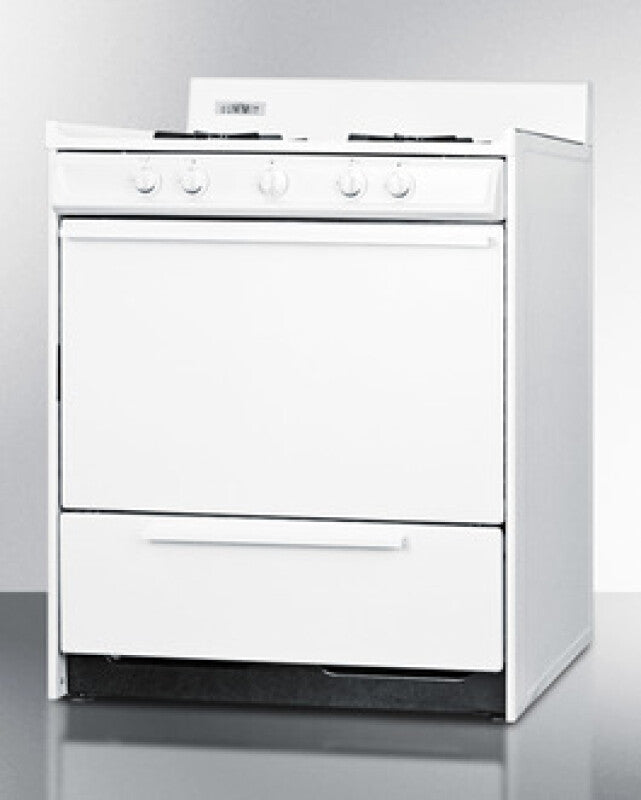 SUMMIT  30" Wide Gas Range - White (WNM210P)