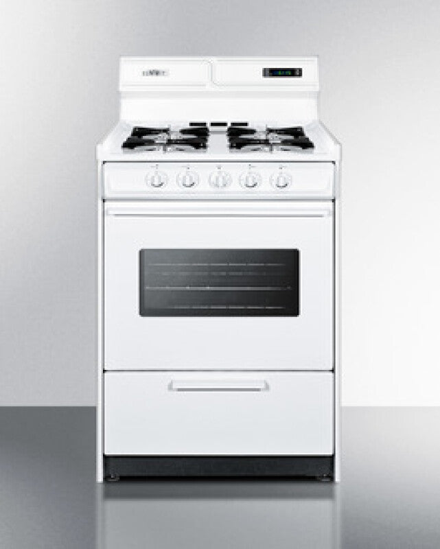 SUMMIT  24" Wide Gas Range - White (WNM6307KW)