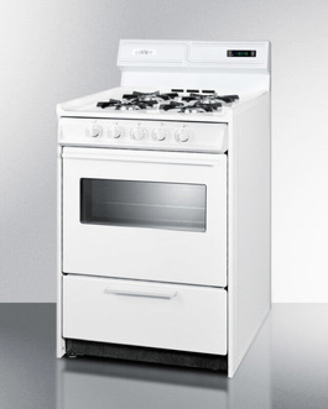 SUMMIT  24" Wide Gas Range - White (WNM6307KW)