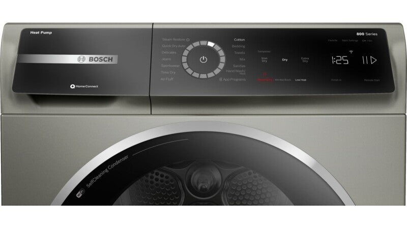 BOSCH  800 Series Heat Pump Dryer - Pearl Steel (WQB245AXUC)