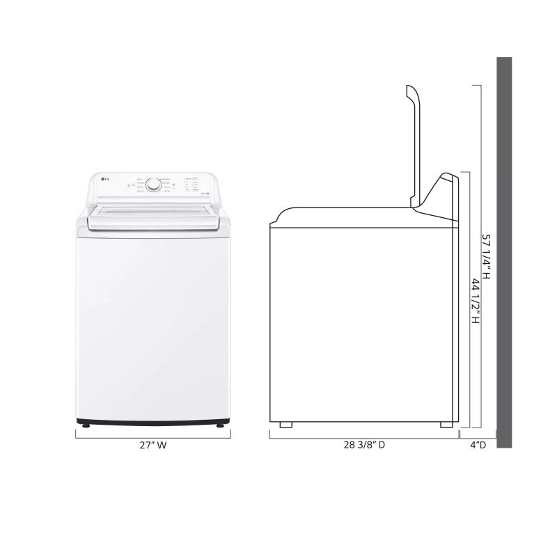 LG  4.1 Cu. Ft. Top Load Washer With 4-way Agitator® And Turbodrum™ Technology - White (WT6105CW)