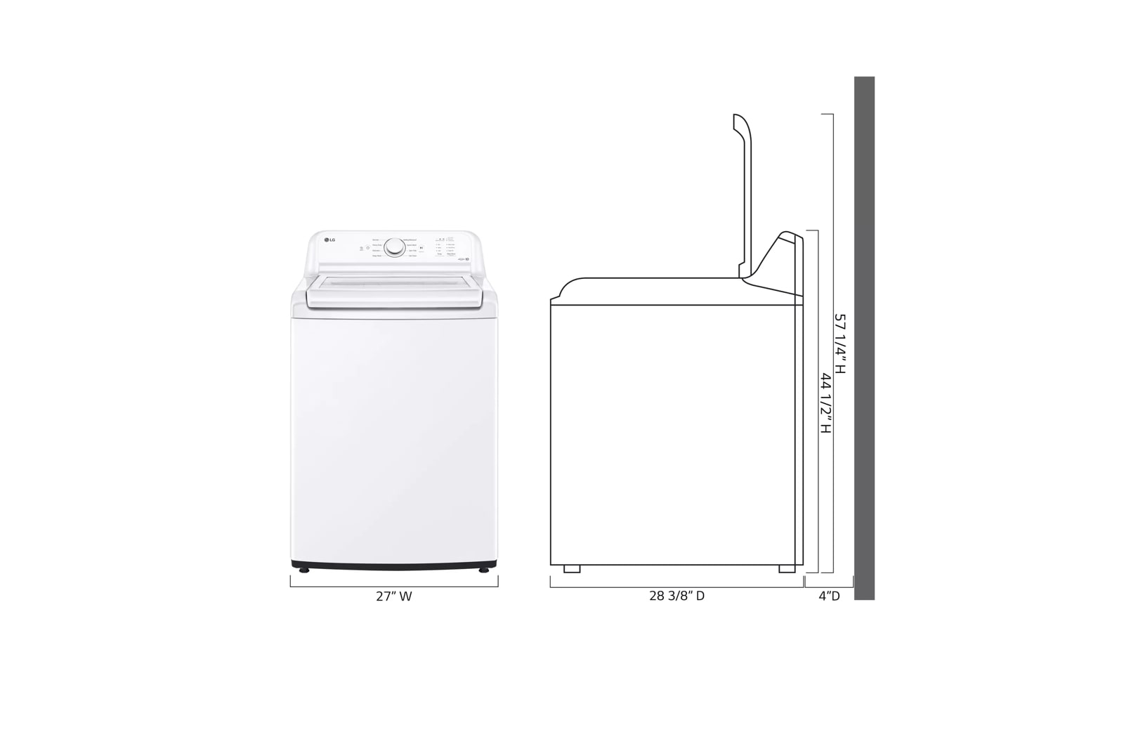 LG 4.1 cu. ft. Top Load Washer with 4-Way Agitator® and TurboDrum™ Technology