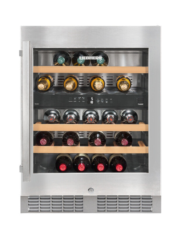 LIEBHERR Built-under multi-temperature wine fridge - Stainless Steel (WU3400)