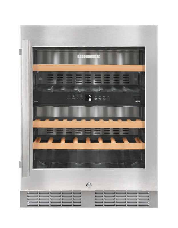 LIEBHERR Built-under multi-temperature wine fridge - Stainless Steel (WU3400)