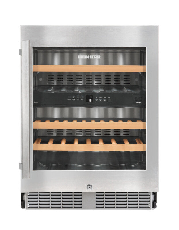 LIEBHERR Built-under multi-temperature wine fridge - Stainless Steel (WU3400)