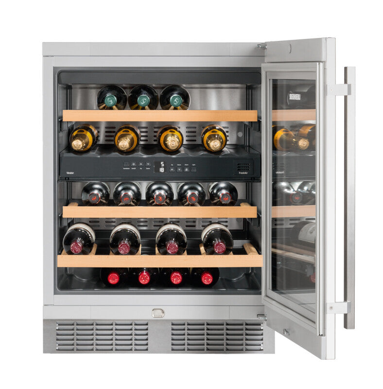 LIEBHERR Built-under multi-temperature wine fridge - Stainless Steel (WU3400)