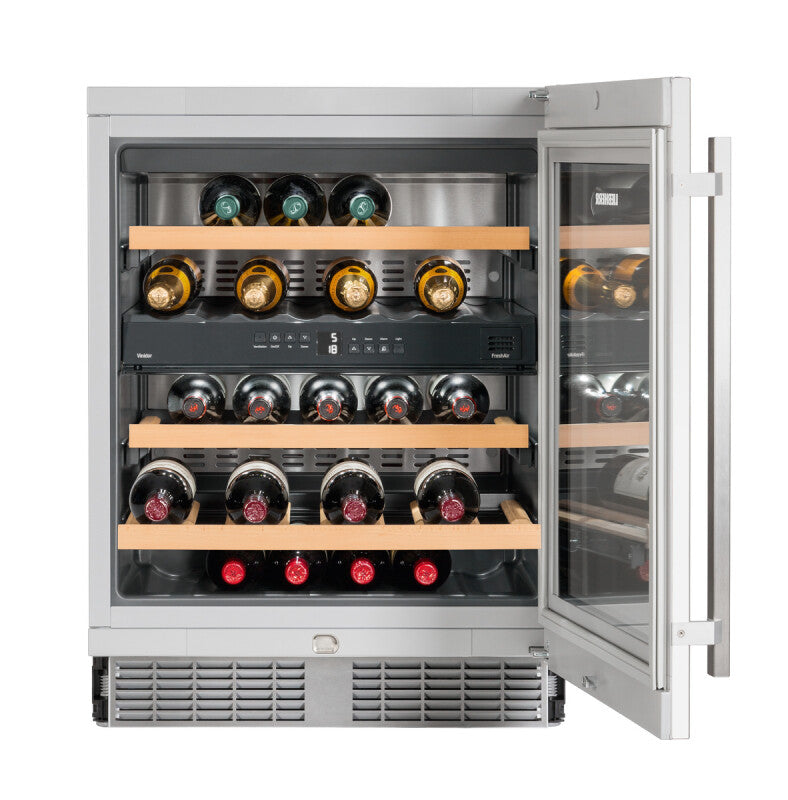 LIEBHERR Built-under multi-temperature wine fridge - Stainless Steel (WU3400)