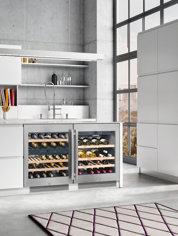 LIEBHERR Built-under multi-temperature wine fridge - Stainless Steel (WU3400)