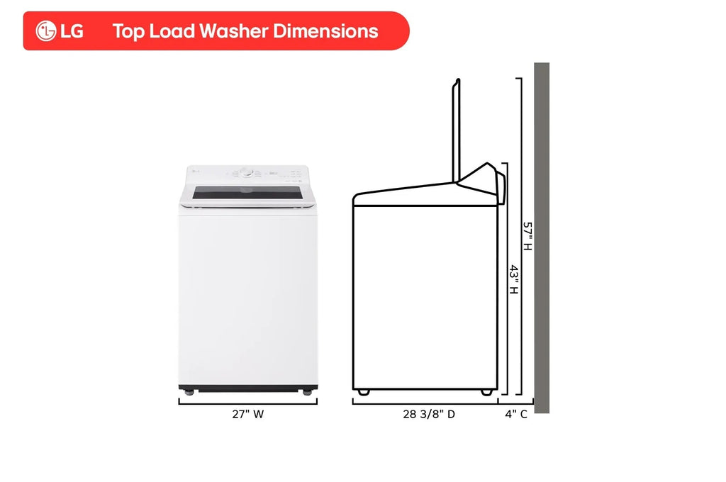 LG 5.0 cu. ft. Mega Capacity Smart Top Load Washer with Impeller, EasyUnload™ & AI Sensing