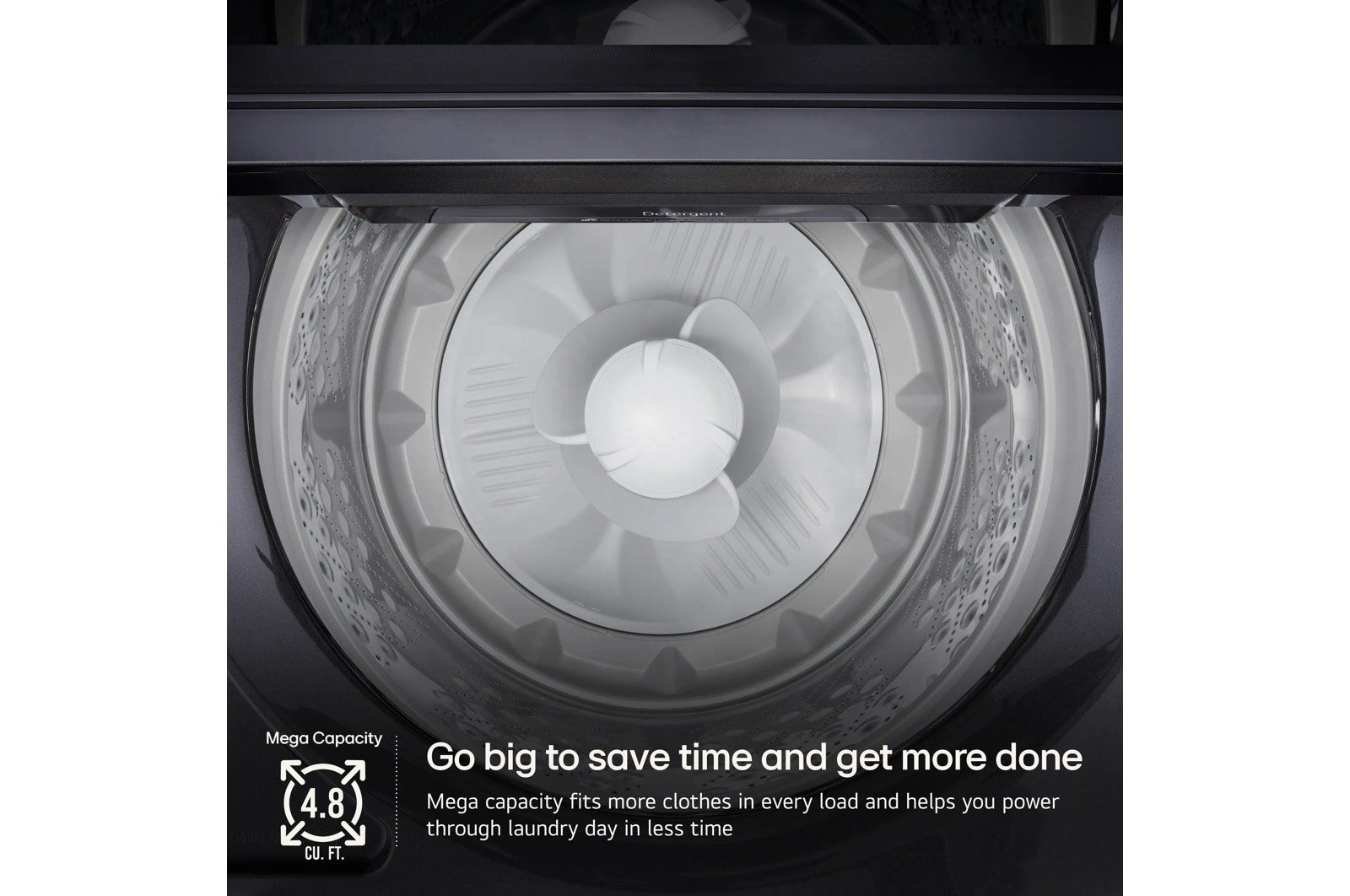 LG 4.8 cu. ft. Mega Capacity Smart Top Load Washer with 4-Way® Agitator, EasyUnload™ & AI Sensing