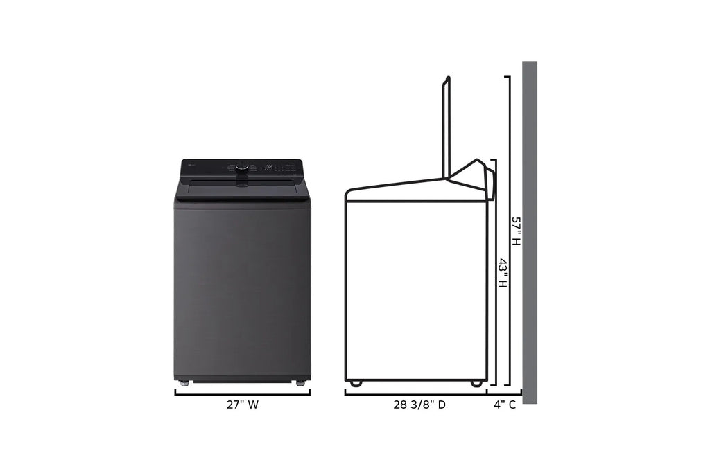 LG 4.8 cu. ft. Mega Capacity Smart Top Load Washer with 4-Way® Agitator, EasyUnload™ & AI Sensing