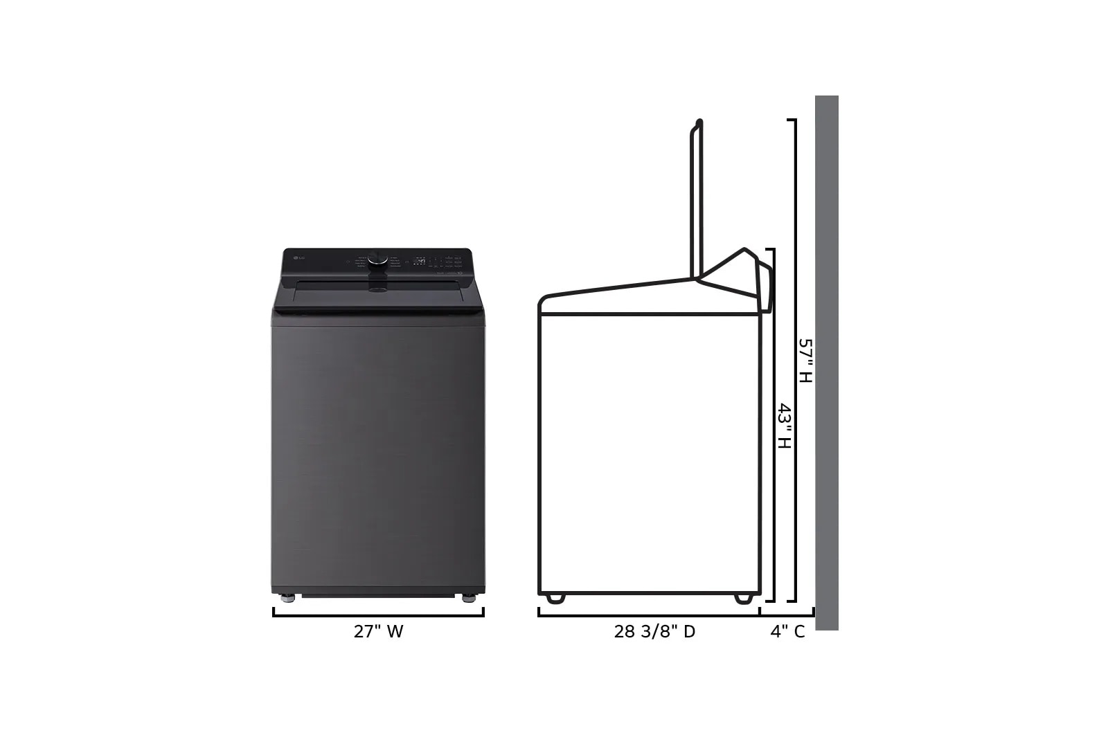 LG 4.8 cu. ft. Mega Capacity Smart Top Load Washer with 4-Way® Agitator, EasyUnload™ & AI Sensing