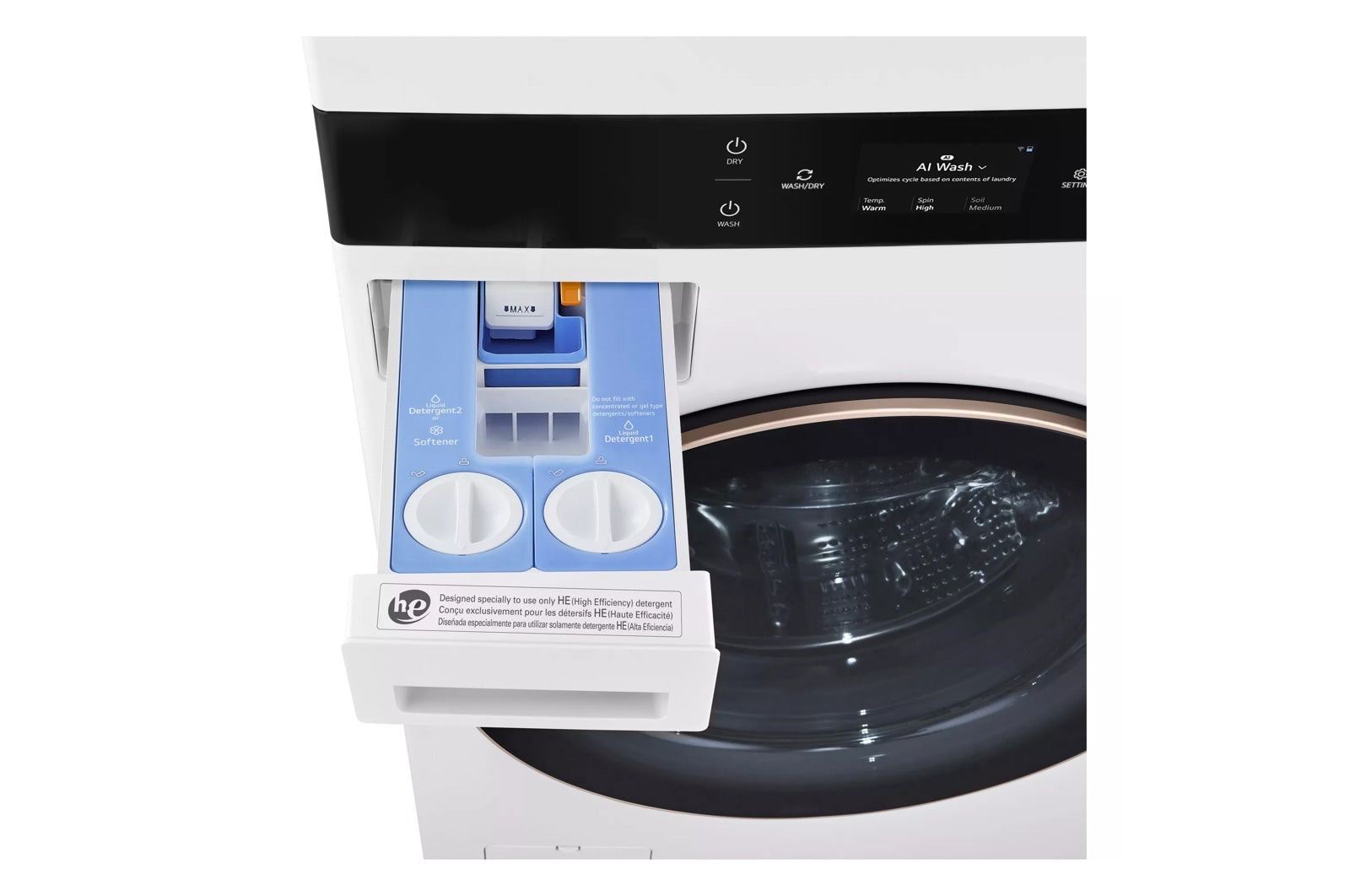 LG STUDIO WashTower™ with 5.0 cu. ft. Washer & 7.4 cu. ft. Dryer - Essence White
