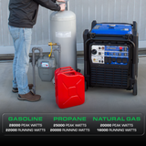 DuroMax XP28000iHT Generator 22000W/28000W Tri Fuel Gas Propane Natural Gas Inverter 50A Low THD CO Alert Electric Start New