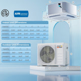 Costway X-Pro 18,000 BTU 2 Zone 24 SEER2 Ceiling Cassette Mini Split AC 24264328 New
