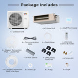 Costway X-Pro 35,000 BTU 4 Zone 22.5 SEER2 Concealed Ducted Mini Split AC 89697233 New