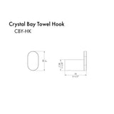 ZLINE Crystal Bay Robe and Towel Hook with Color Options (CBY-HK)