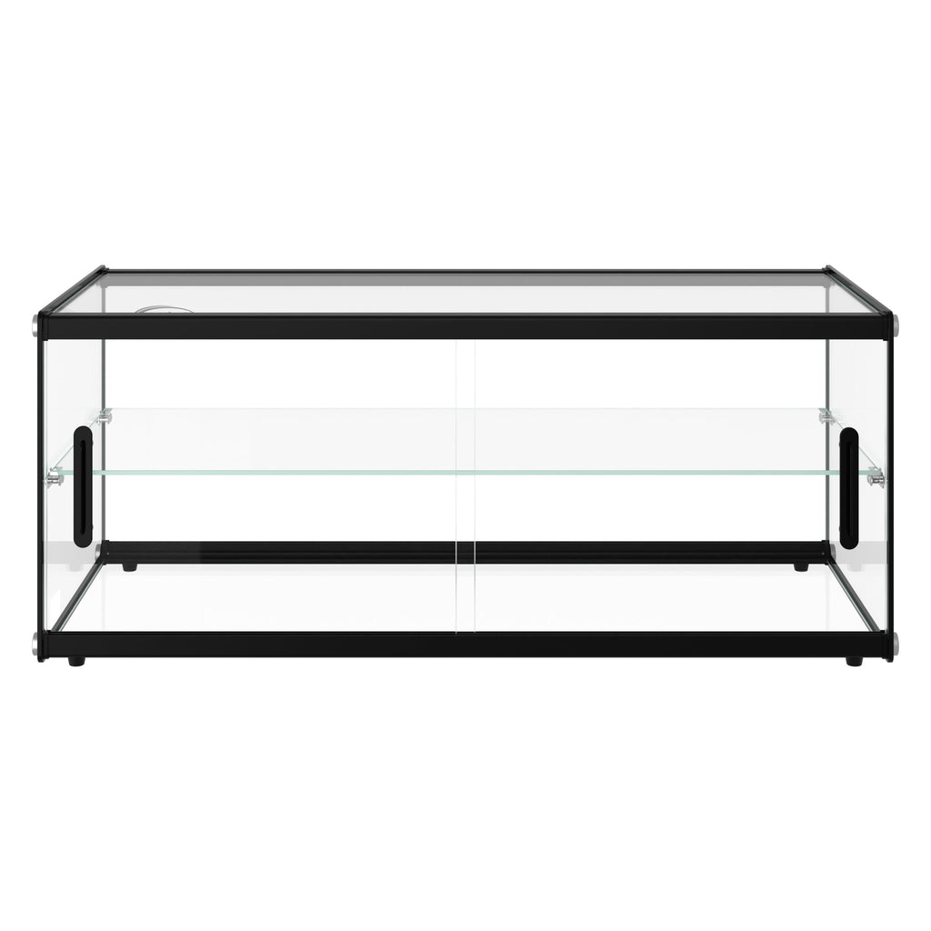 36 in. 2 Tiered Pastry Display Case With Shelf and Sliding Door, 4.2 cu. ft. Capacity, ETL Listed