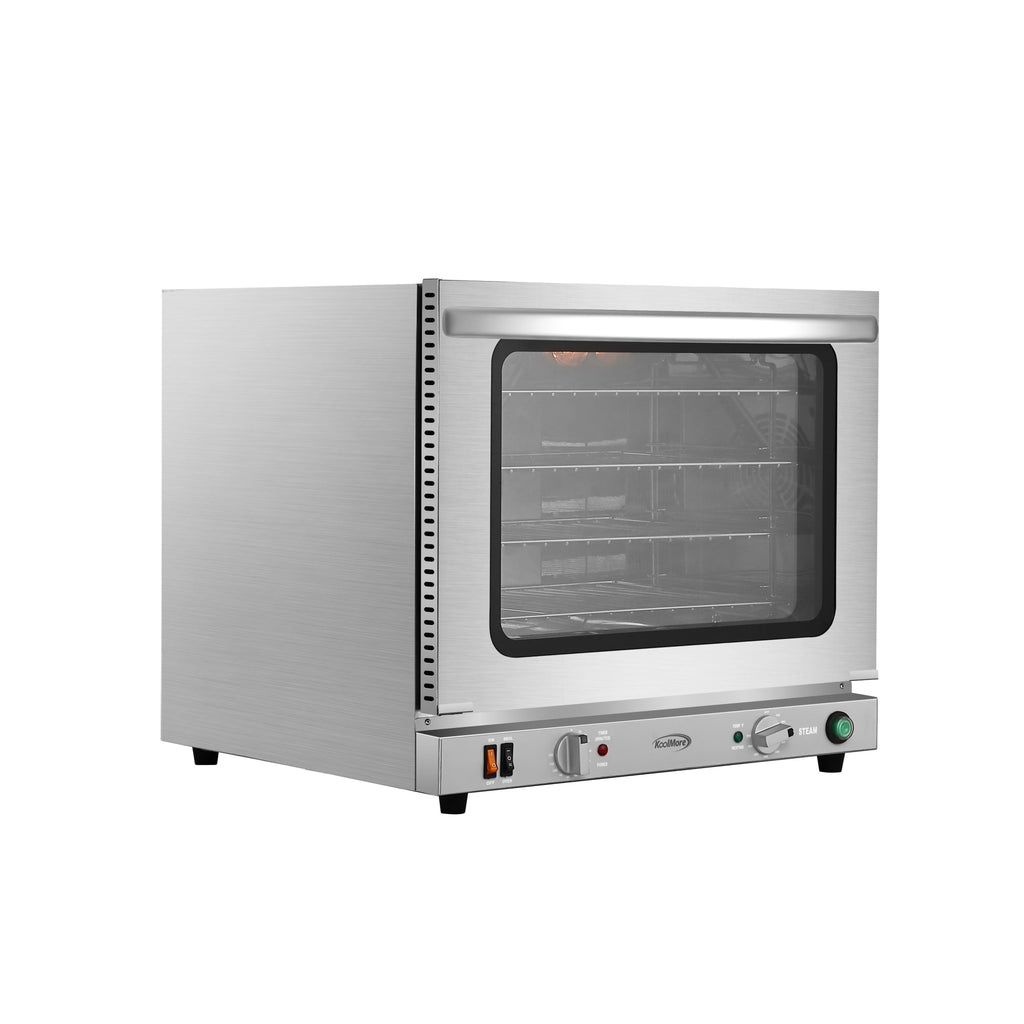 23 in. Countertop Convection Oven for Half-Size Pans with 4 Racks 2800W of Power and Steam Injection, 240V in Stainless-Steel