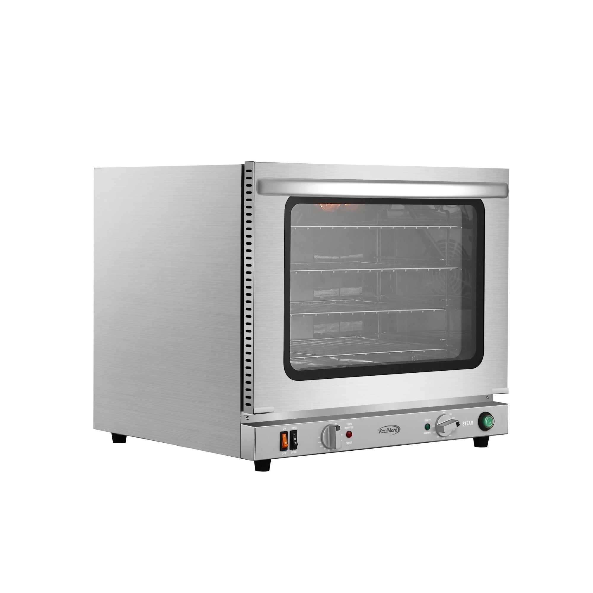23 in. Countertop Convection Oven for Half-Size Pans with 4 Racks 2800W of Power and Steam Injection, 240V in Stainless-Steel