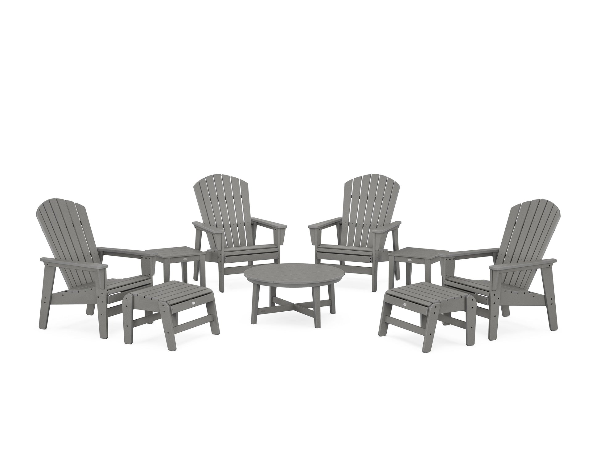 Nautical Grand Upright Adirondack 9-Piece Conversation Set