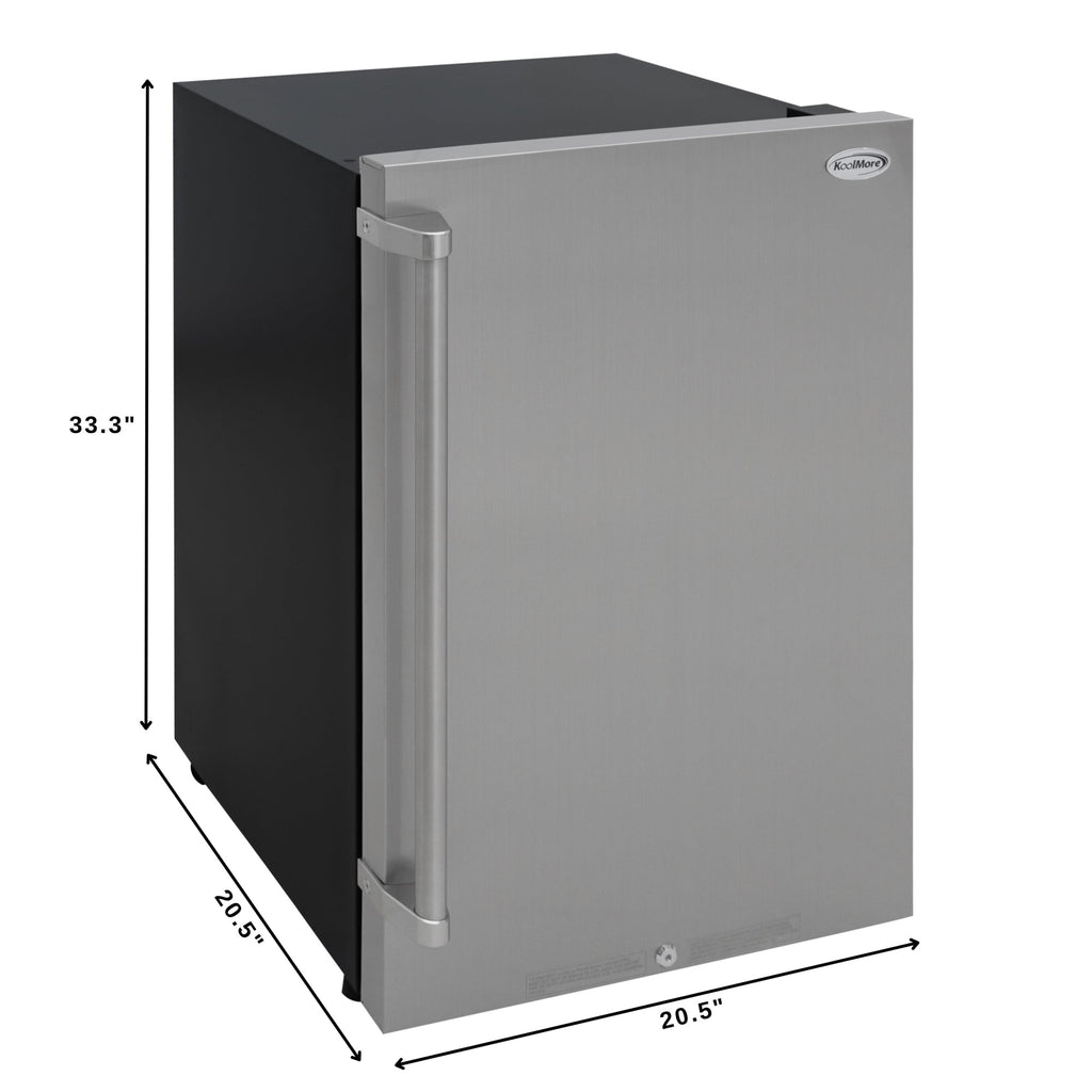 21 in. Outdoor Refrigerator with IPX 4 Rating and Glass Shelves 4.4 Cu. ft. in Stainless-Steel