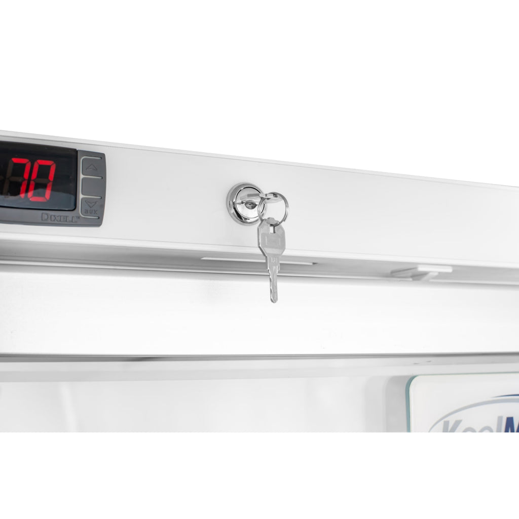 24 in. 12 cu. ft. Commercial Auto Defrost Glass Door Reach-In Freezer in White